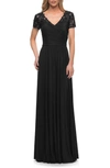 LA FEMME LA FEMME FLORAL EMBROIDERED SHEATH GOWN,29772