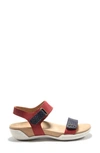 Halsa Footwear Dominica Sandal In Dark Red/ Navy Leather