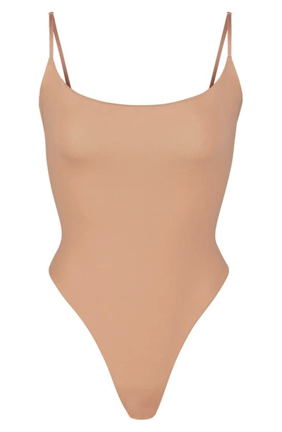 Skims Fits Everybody Cami Thong Bodysuit In Neutrals