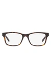 Tory Burch 52mm Rectangle Optical Glasses In Dark Tort