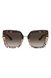 DOLCE & GABBANA 52MM SQUARE SUNGLASSES,DG437352-Y