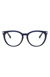 Michael Kors 51mm Square Optical Glasses In Transparent Blue