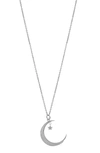 Adornia Hanging Moon And Star Necklace Silver In Silver