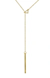 ADORNIA 14K YELLOW GOLD VERMEIL BRASS TRIANGLE LARIAT NECKLACE,731199499428