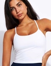 Beyond Yoga Spacedye Slim Racerback Cropped Tank Top In Cloud White In White