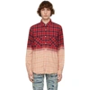 AMIRI RED PLAID BLEACHED SHADOW SHIRT