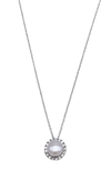 Adornia Floating Freshwater Pearl Halo Necklace In Silver