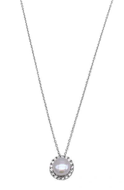 ADORNIA FLOATING FRESHWATER PEARL HALO NECKLACE,731199499527