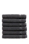Linum Home Herringbone 6-pc. Washcloth Set Bedding In Grey