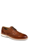 Thomas & Vine Woven Wingtip Derby In Cognac