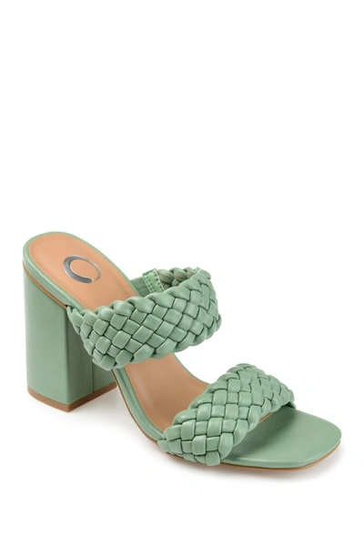 JOURNEE COLLECTION JOURNEE MELISSA WOVEN STRAP BLOCK HEEL SLIDE SANDAL,052574871944