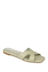 Journee Collection Taleesa Womens Faux Leather Padded Insole Slide Sandals In Green