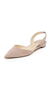 Paul Andrew Rhea Suede Point-toe Flats In Taupe