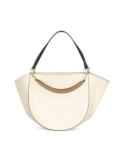 Wandler Double Handle Leather Mia Tote In White
