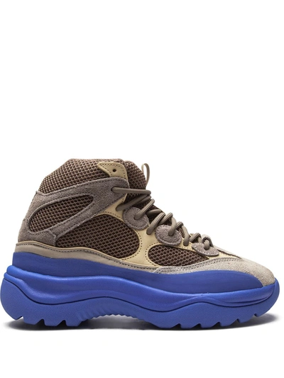 Adidas Originals Yeezy "taupe Blue" Desert Boots In Brown