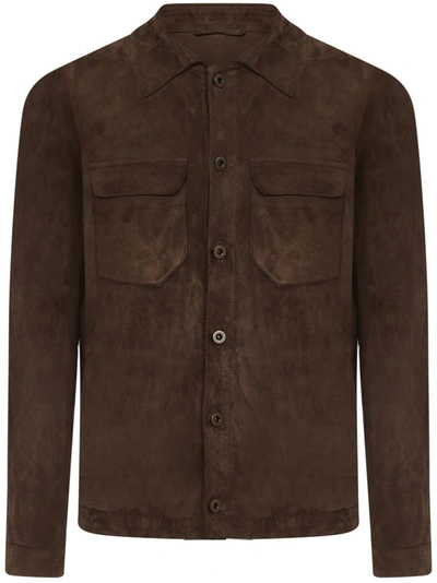 Salvatore Santoro Leather Jacket In Brown Leather