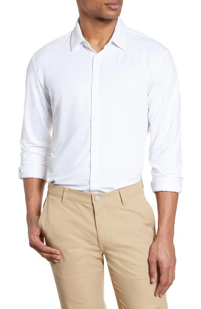 Mizzen + Main Spinnaker Trim Fit Stretch Button-up Shirt In White