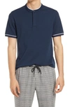 Open Edit Band Collar Polo In Navy Eclipse