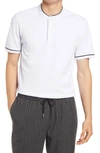 Open Edit Band Collar Polo In White