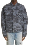 Balenciaga Black Denim Camo Large Fit Jacket In Washed Black