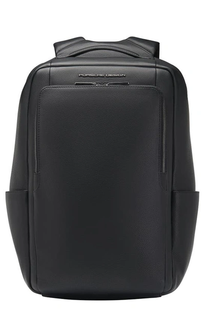 Porsche Design Roadster Leather Medium Backpack In Black