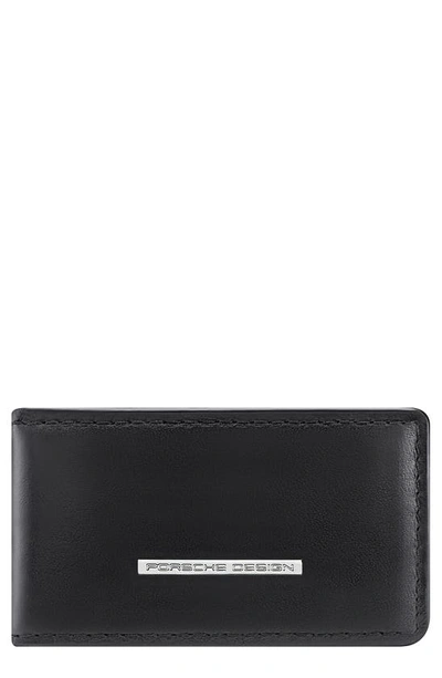 Porsche Design Roadster Classic Magnetic Leather Money Clip In Black