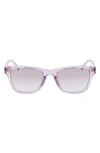 Converse Malden 52mm Rectangular Sunglasses In Crystal Infinte Lilac/ Gold
