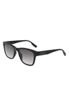 Converse Malden 52mm Rectangular Sunglasses In Black/ Black