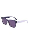 Converse All Star® 56mm Rectangle Sunglasses In Crystal Court Purple/ Purple