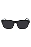 Converse All Star® 56mm Rectangle Sunglasses In Black/ Black