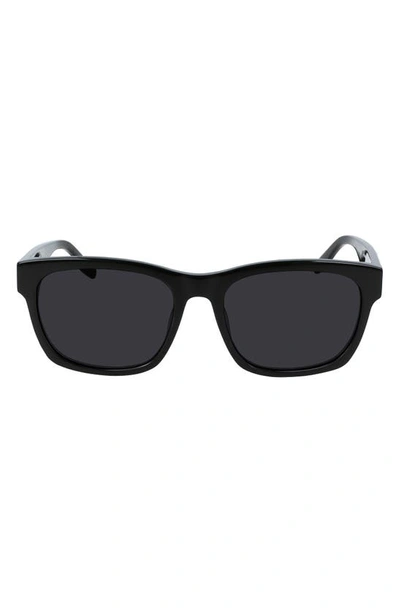 Converse All Star® 56mm Rectangle Sunglasses In Black/ Black