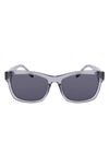 Converse All Star® 56mm Rectangle Sunglasses In Crystal Light Carbon/ Grey