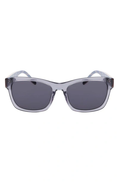 Converse All Star® 56mm Rectangle Sunglasses In Crystal Light Carbon/ Grey