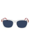 Converse All Star® 56mm Rectangle Sunglasses In Crystal Egret/ Blue