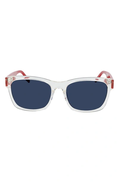 Converse All Star® 56mm Rectangle Sunglasses In Crystal Egret/ Blue