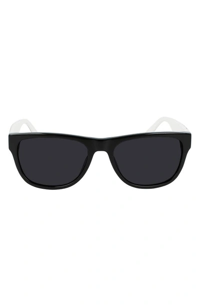 Converse All Star® 57mm Rectangle Sunglasses In Black/ Black