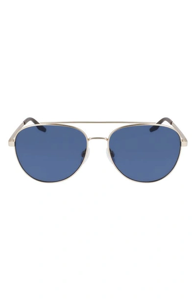 Converse Activate 57mm Aviator Sunglasses In Satin Gold / Blue