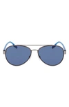 Converse Disrupt 58mm Aviator Sunglasses In Matte Dark Root/ Blue