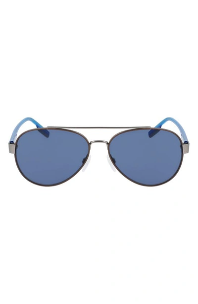 Converse Disrupt 58mm Aviator Sunglasses In Matte Dark Root/ Blue