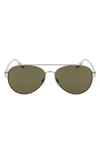 Converse Disrupt 58mm Aviator Sunglasses In Matte Dark Moss/ Green