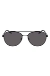 Converse Activate 57mm Aviator Sunglasses In Black/ Grey