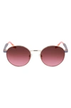 Converse Ignite 51mm Gradient Round Sunglasses In Rose Gold/ Pink/ Pink Gradient
