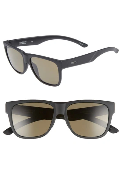 Smith Lowdown 2 55mm Chromapop(tm) Polarized Sunglasses In Matte Black/ Gold