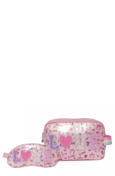 Omg Accessories Babies' Miss Gwen Love Plush Zip Pouch & Eye Mask Set In Pink