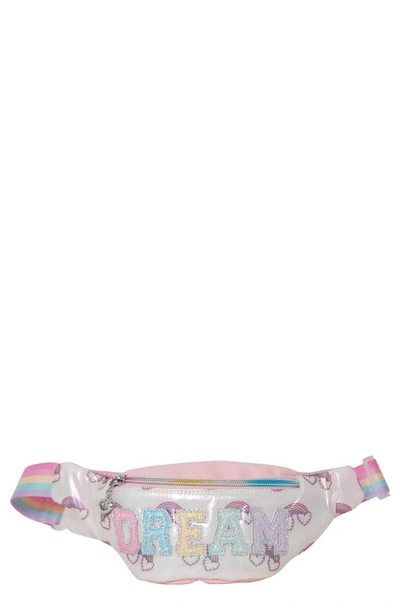 Omg Accessories Babies' Miss Gwen Over The Rainbow Glitter Belt Bag In Pink