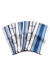 Kaf Home Set Of 6 Stripe & Check Cotton Pantry Towels In Blue