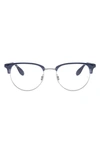 Ray Ban 53mm Square Optical Glasses In Silverr