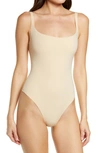 Skims Fits Everybody Square Neck Sleeveless Bodysuit In Sand