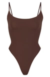 Skims Fits Everybody Cami Thong Bodysuit In Cocoa