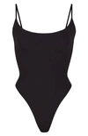 Skims Fits Everybody Cami Thong Bodysuit In Onyx